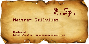 Meitner Szilviusz névjegykártya